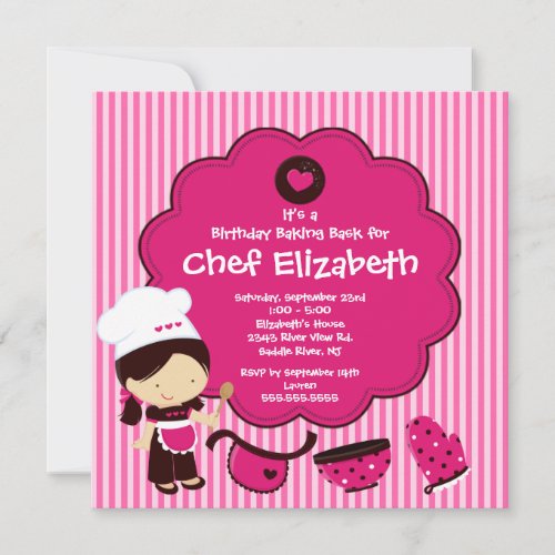 Cooking Baking Birthday Party Invitation