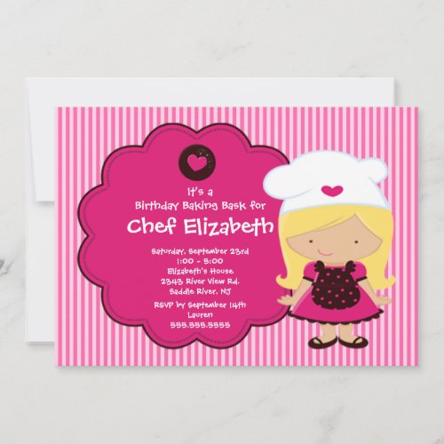Cooking Baking Birthday Party Invitation