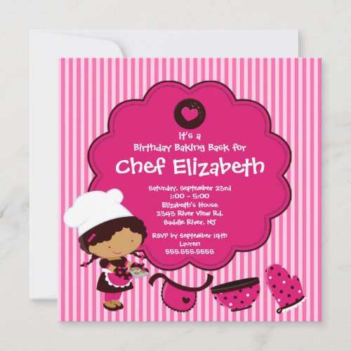 Cooking Baking Birthday Party Invitation
