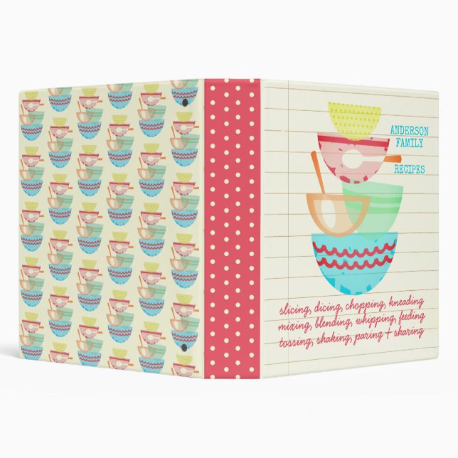 Cooking baking bowls personalized cookbook recipe  3 ring binder (Background)