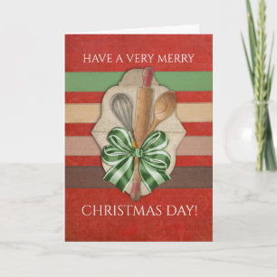 Cooking baking utensils culinary Christmas card
