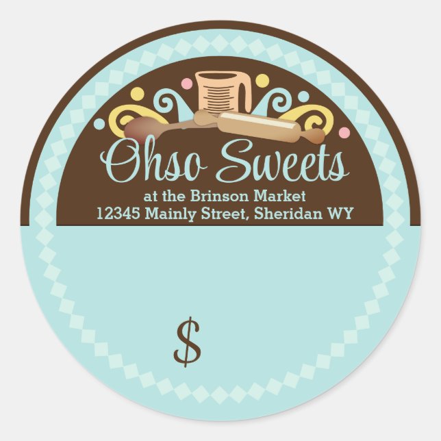 Cooking baking utensils from the kitchen of classic round sticker (Front)