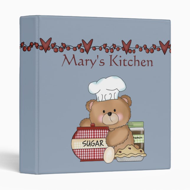 Cooking Bear Recipe Binder / 1 Inch (Front/Spine)