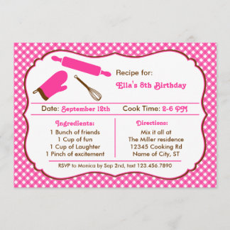 Cooking Birthday Party Invitation