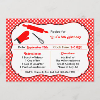 Cooking Birthday Party Invitation
