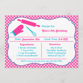 Cooking Birthday Party Invitation