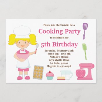 Cooking Birthday Party Invitation by eventfulcards at Zazzle