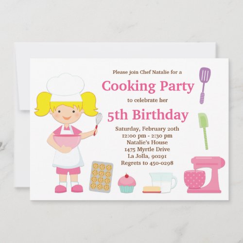 Cooking Birthday Party Invitation