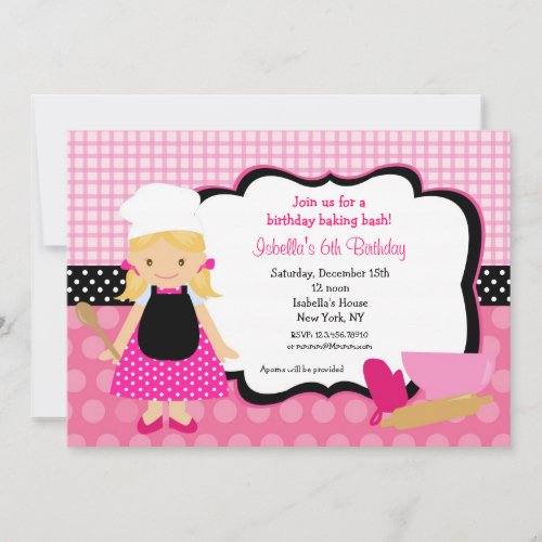 Cooking Birthday Party Invitations