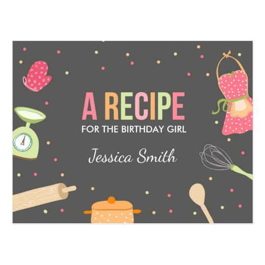 Cooking birthday Recipe card baking party Kitchen