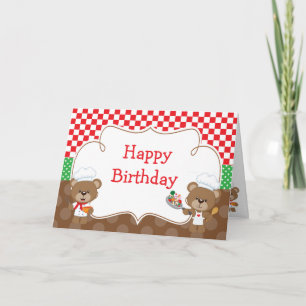 Cooking Chef Bear Party Card