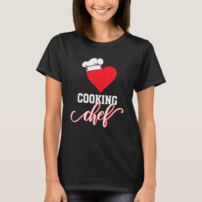 Cooking Chef Kitchen Heart Chef Hat T-Shirt (Front)