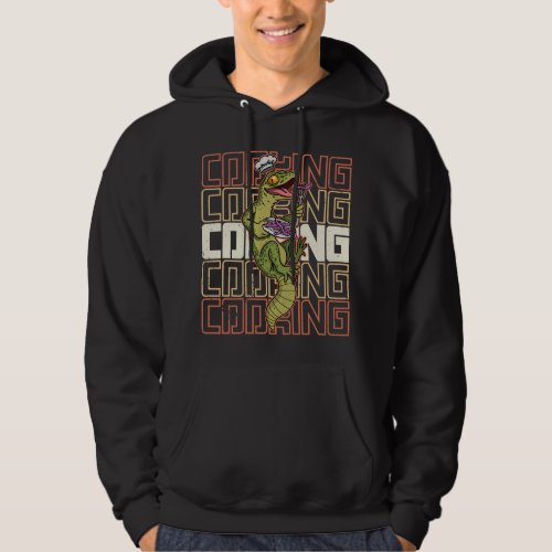 Cooking chefs hat lizard reptile kitchen restauran hoodie