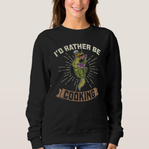 Cooking chefs hat lizard reptile kitchen restauran sweatshirt