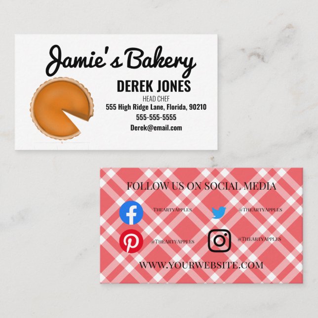 cooking class catering diner pancakes restaurant business card (Front/Back)
