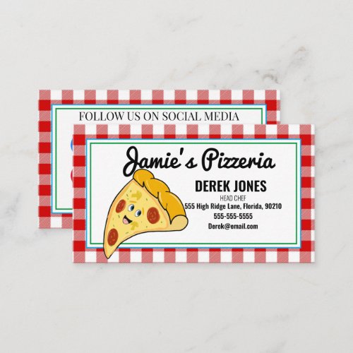 cooking class catering diner pizza pizzeria cafe business card