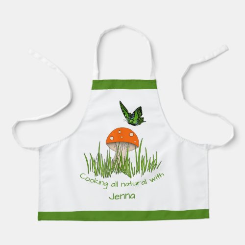 Cooking Comes Naturally with Mushroom  Butterfly Apron