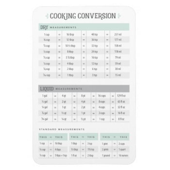 Cooking Conversion Magnet by TheKPlace at Zazzle