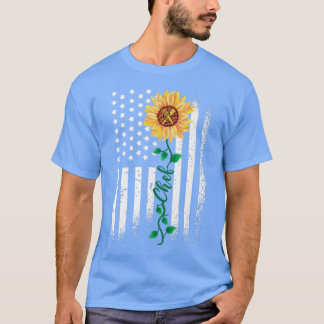 Cooking Cook Usa American Flag Sunflower Kitchen C T-Shirt