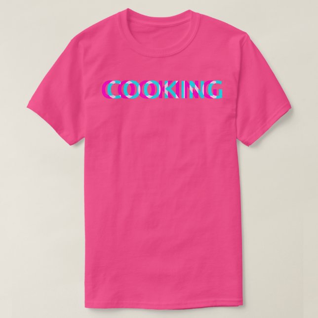Cooking, Cool Hobby Edgy Glitch Aesthetic Art  T-Shirt (Design Front)