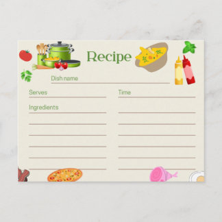 Cooking Design Recipe Card 