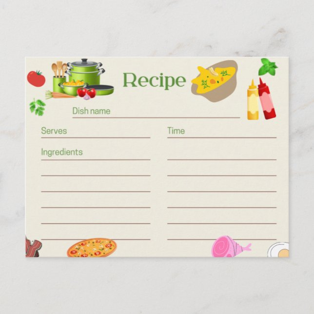 Cooking Design Recipe Card  (Front)