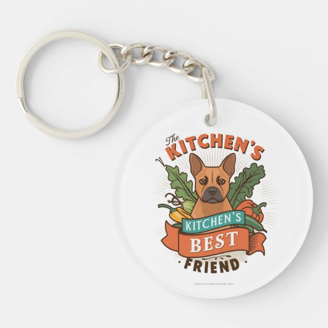 Cooking Dog Charm Keychain (Front)