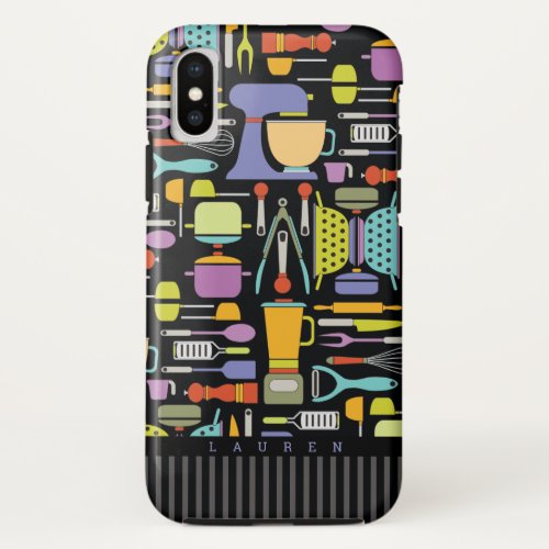 Cooking Equipment Gadgets  Utensils Pattern iPhone X Case