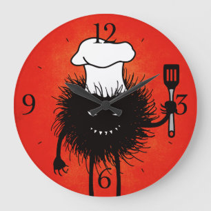 Cooking Evil Creature Halloween Large Clock