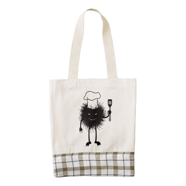 Cooking Evil Creature Halloween Zazzle HEART Tote Bag (Front)