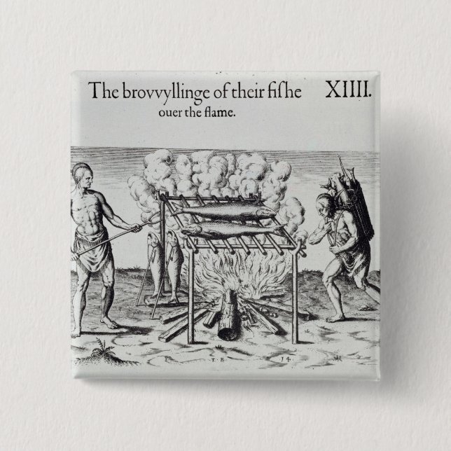 Cooking Fish Button (Front)