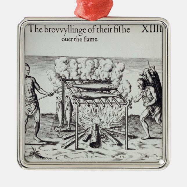 Cooking Fish Metal Ornament (Front)