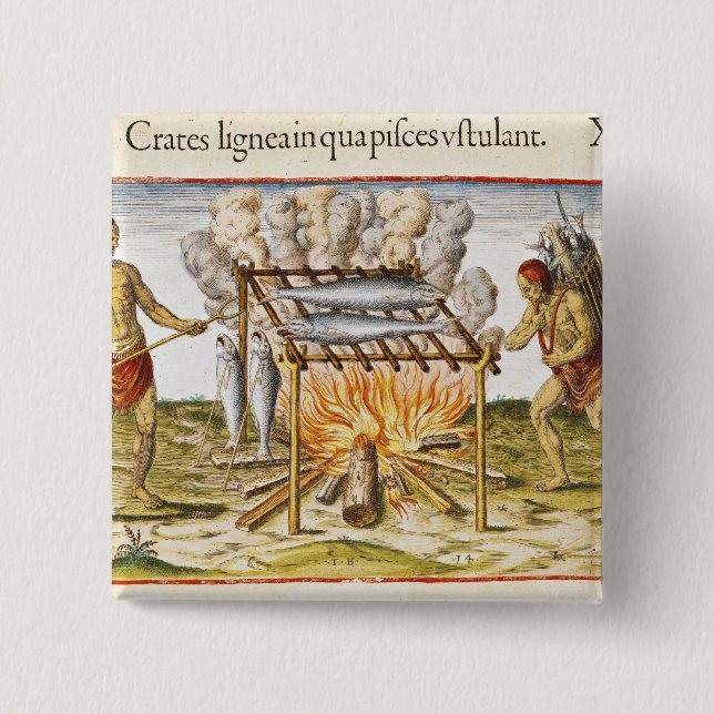 Cooking Fish Pinback Button (Front)