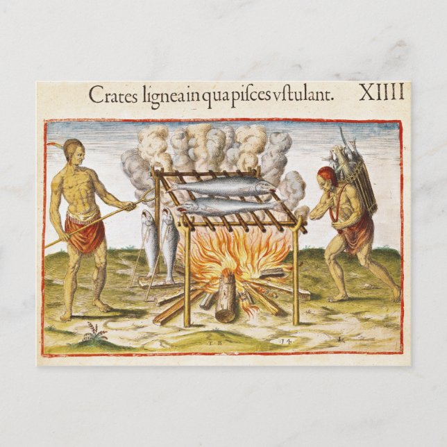 Cooking Fish Postcard (Front)