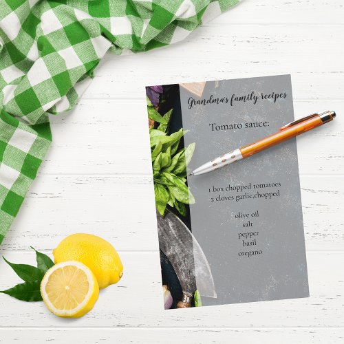 Cooking food family dinner recipes page stationery