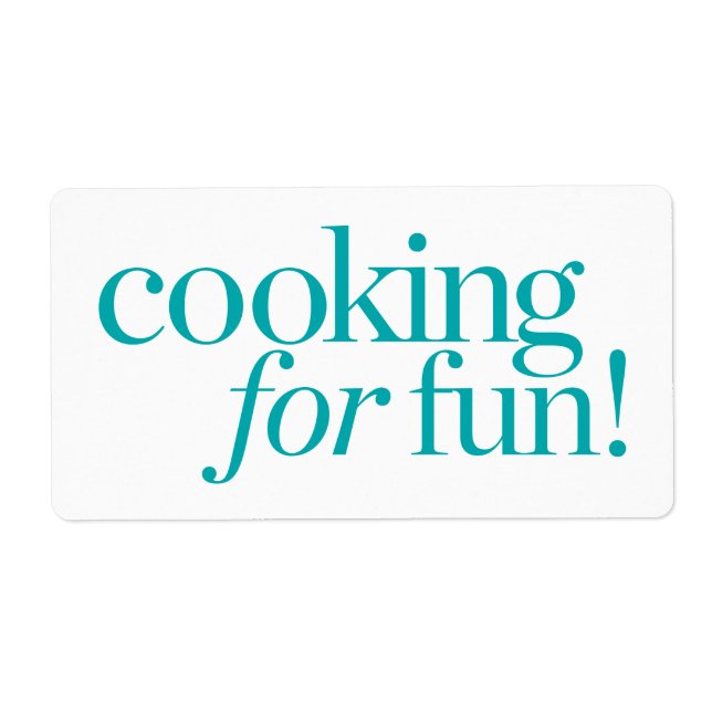 Cooking For Fun Label (Front)