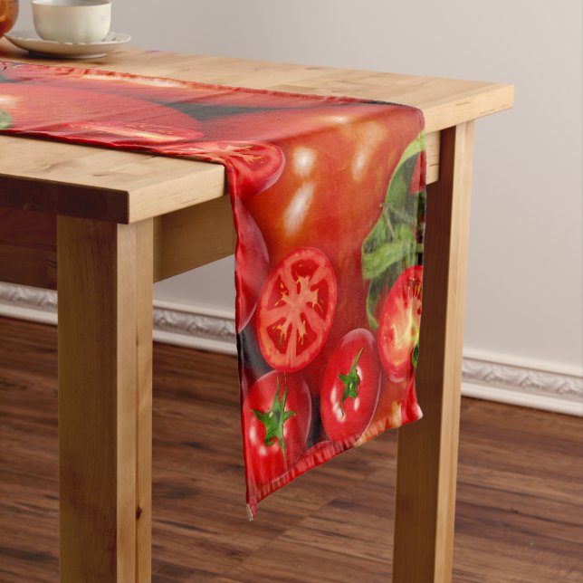 Cooking Fresh Garden Tomatoes Table Runner (In Situ)