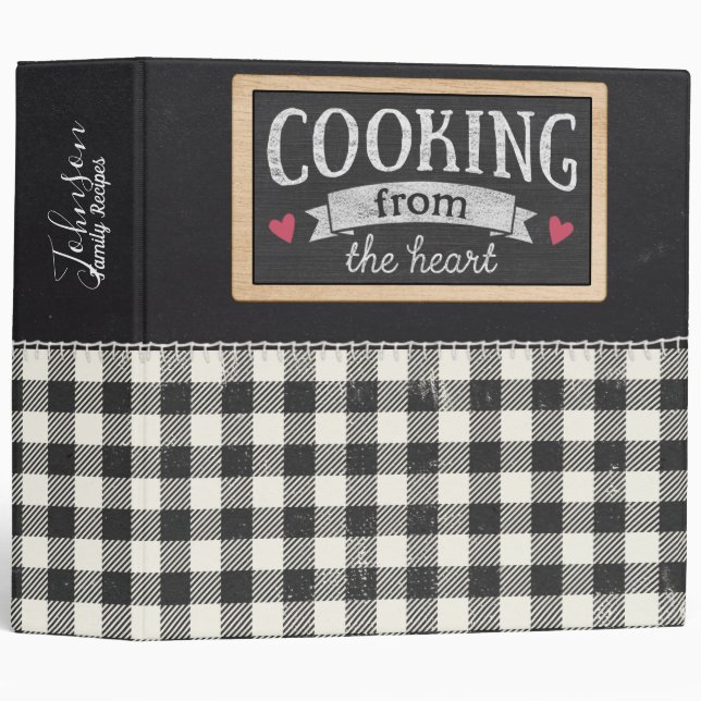 Cooking From the Heart Large Recipe 3 Ring Binder (Front/Spine)