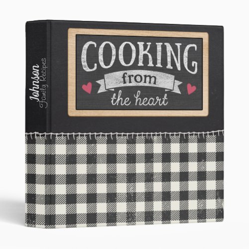 Cooking From the Heart Small Recipe 3 Ring Binder