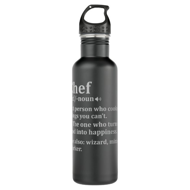 Cooking Gifts Chefs Chef Definition Stainless Steel Water Bottle (Front)