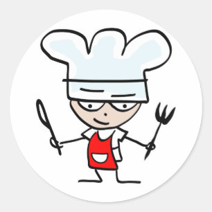 Cooking gifts with funny cartoon - Humorous design Classic Round Sticker