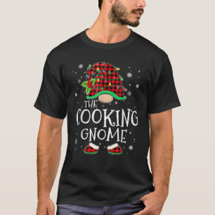 Cooking Gnome Red Plaid Matching Family Christmas  T-Shirt