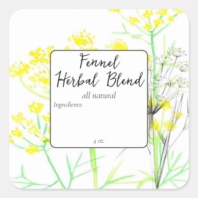 Cooking Herbal Blend Label Fennel Flower (Front)