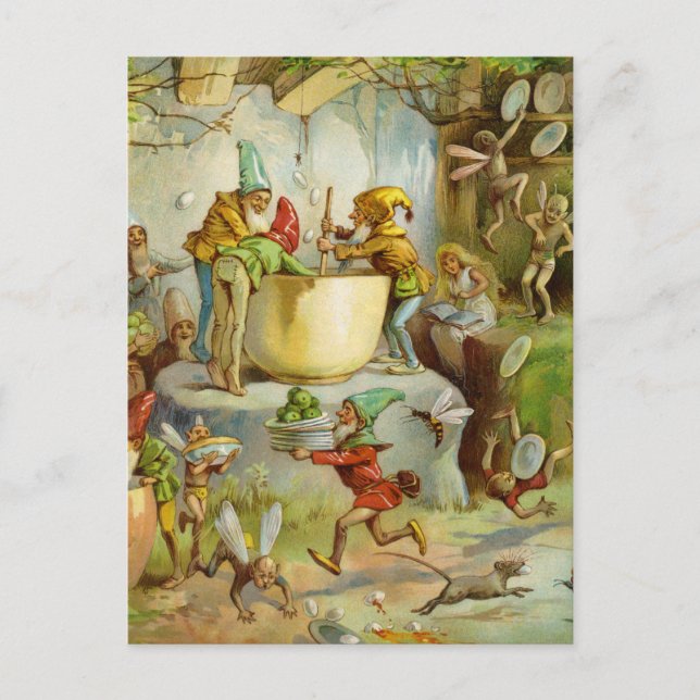 Cooking In The Gnome Kitchen Postcard (Front)