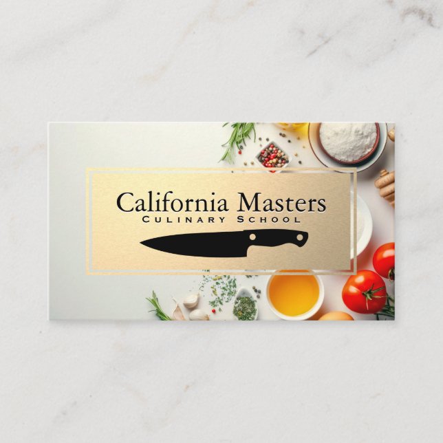 Cooking Ingredients | Kitchen Knife Business Card (Front)