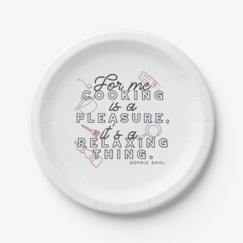  Cooking is a Pleasure Thing Typography II Paper Plates