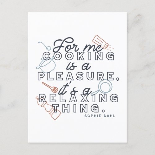  Cooking is a Pleasure Thing Typography II Postcard
