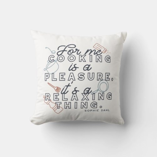  Cooking is a Pleasure Thing Typography II Throw Pillow