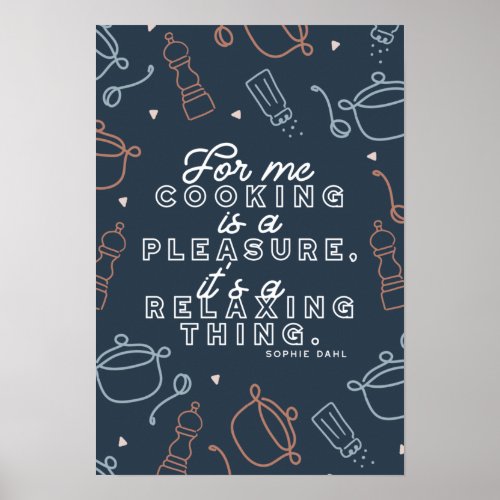 Cooking is a Pleasure Thing Typography Poster
