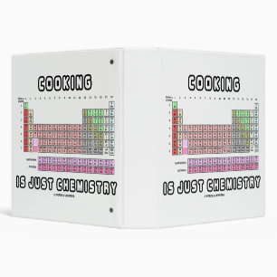 Cooking Is Just Chemistry Periodic Table Humor 3 Ring Binder